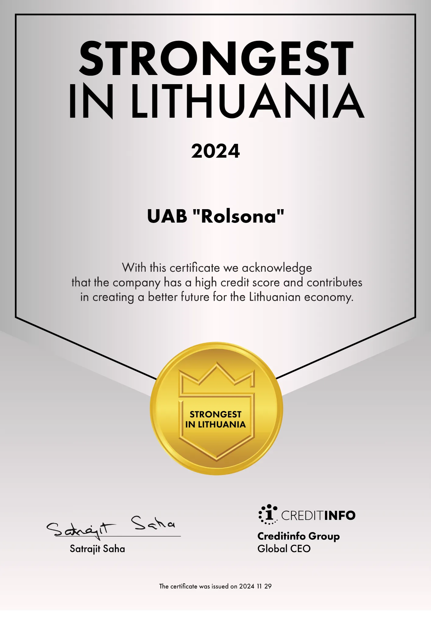 Certificate English